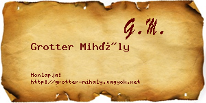 Grotter Mihály névjegykártya